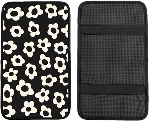Adastrah Car Center Console Cover,White Flowers Auto Center Console Pad,Armrest Cover Protector for Vehicle SUV Truck Car - Image 5