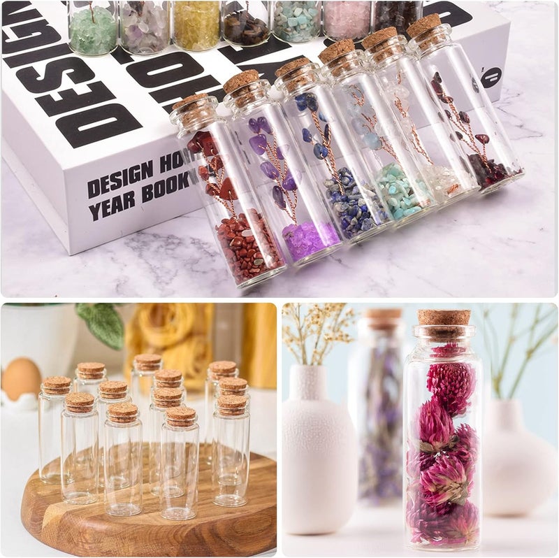 MXTIMWAN Test Tube with Cork Glass, Pack of 40 20 ml Mini Glass Bottles with Corks, Small Glass Bottles with Lids, Small Glass Bottles for Filling Bottles Decoration Christening for Weddings - Image 3