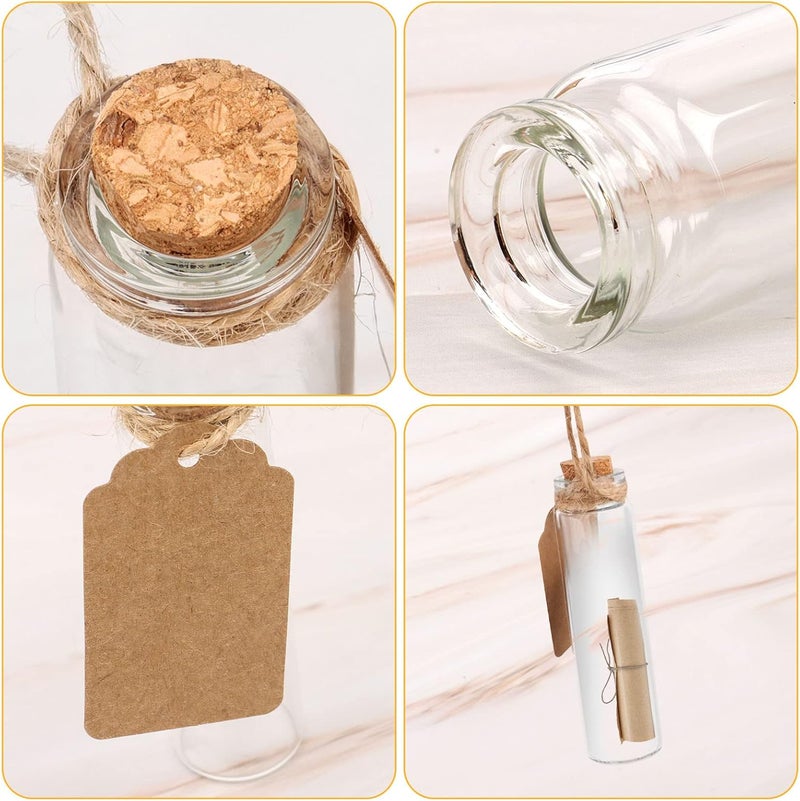 MXTIMWAN Test Tube with Cork Glass, Pack of 40 20 ml Mini Glass Bottles with Corks, Small Glass Bottles with Lids, Small Glass Bottles for Filling Bottles Decoration Christening for Weddings - Image 5