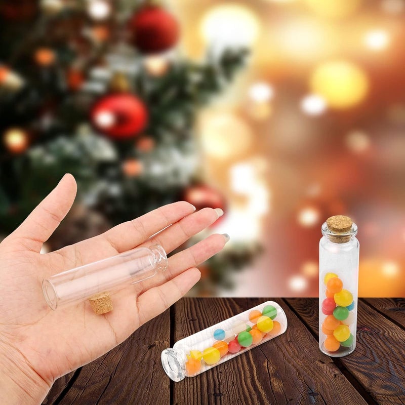 MXTIMWAN Test Tube with Cork Glass, Pack of 40 20 ml Mini Glass Bottles with Corks, Small Glass Bottles with Lids, Small Glass Bottles for Filling Bottles Decoration Christening for Weddings - Image 4
