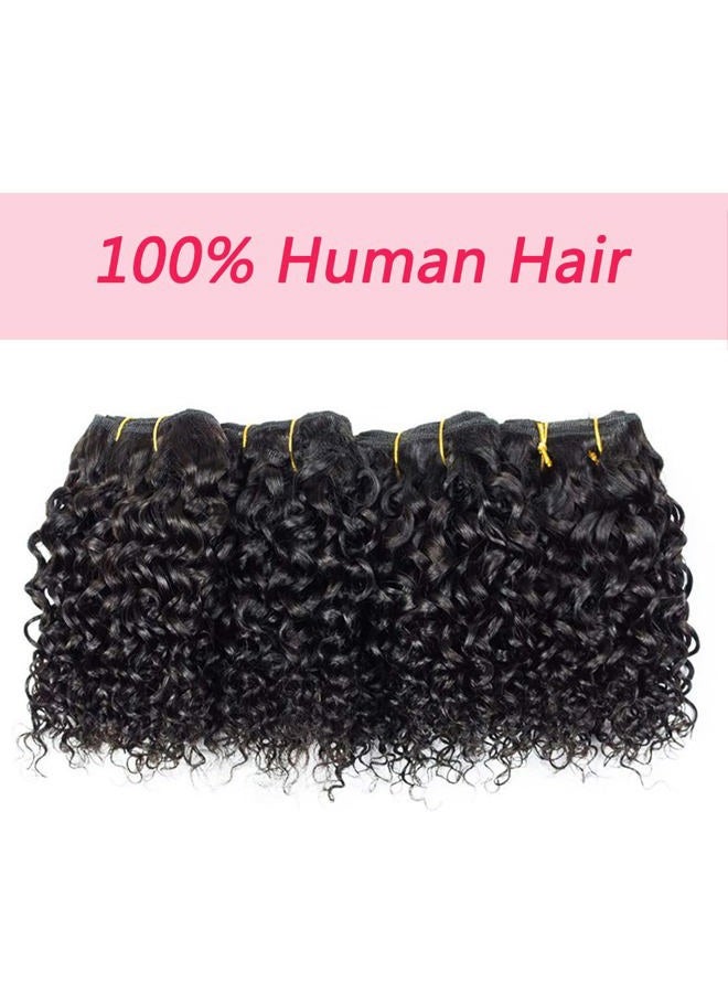 Jinhongze Human Hair Bundles Kinky Curly Bundles Human Hair Curly Wave Hair 4 Bundles Human Hair 50 Gram/Bundle 8A Unprocessed Kinky Curly Wave Bundles (8 8 8 8 1b) … - Image 4