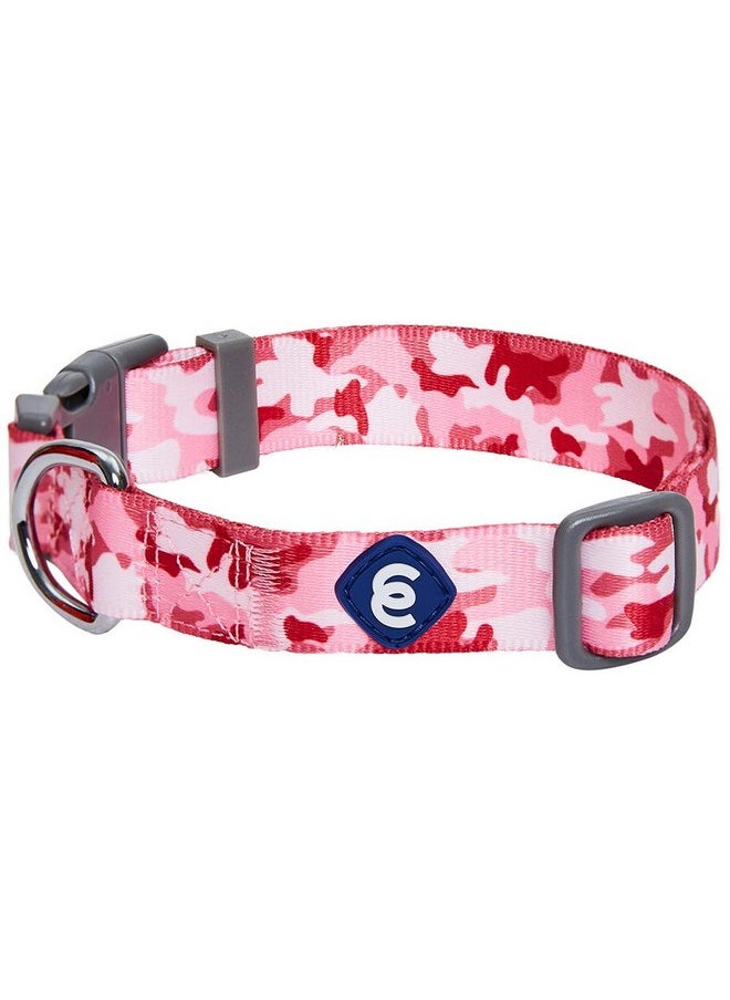 Blueberry Pet Blueberry Pet Essentials Pink Camo Print Camouflage Adjustable Dog Collar, Large, Neck 18"-26"  - Image 1