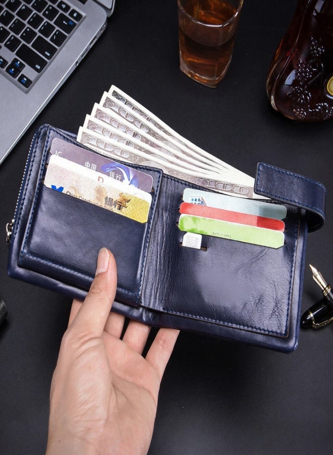 BULLCAPTAIN Men Bifold Leather Wallet Travel Wallet Purse Credit Card Holder - Image 5