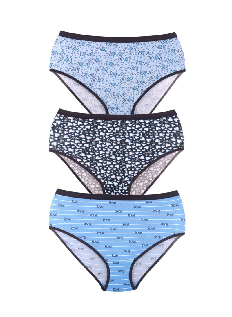 Karma Pack of 3 Non Padded Printed Brief Panties Underwear for Women - Image 4