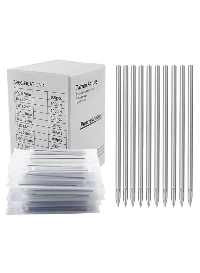 Peslief Piercing Needles LQ 100Pcs 14G Body Piercing Needles Disposable Professional Piercing Needles for Body Ear Navel Nose Lip Nipple (14G 100PC) - Image 1