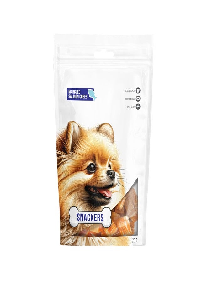 Snackers Marbled Salmon Cubes Dog Treats 70g Pack | Soft & Tasty Training Snacks | High Protein Healthy Chews for Puppies & Adult Dogs - Image 4