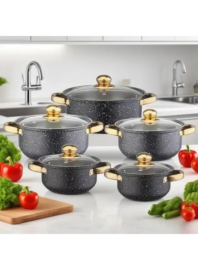 5Pc Mai Fan Cookware Set 201 Stainless Steel Compatible Lid Pots Pans Induction Durable Easy Clean - Image 1