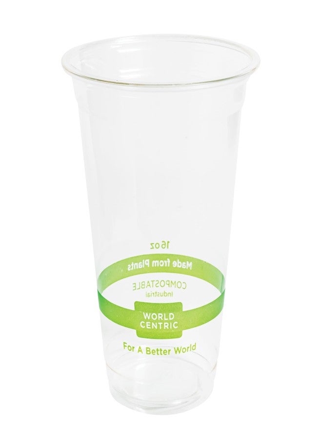 World Centric Compostable Clear Cold Cups, 16 Oz (Pack of 20), PLA Beverage Cup Made from Plants and Minerals, Sustainable, Strong, Perfect for Iced Coffee, Iced Tea & Smoothies - Image 1