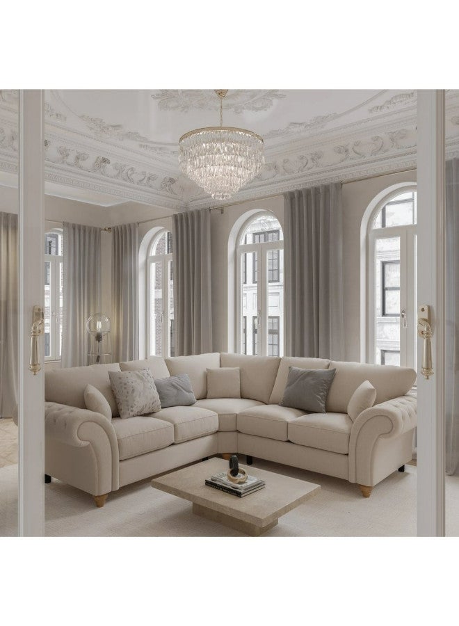 الهوم كنبة زاوية 5 مقاعد شكل حرفL   بمقاس 265x180x80 سم - بيج - Image 1