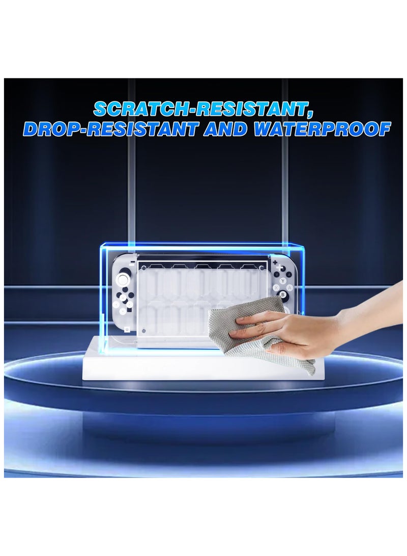 SYOSI Switch Dust Cover, with 16 Colors LED Light Base, Acrylic Clear Display Box, 10 Game Card storage, Switch Game Card Protection, Cool switch oled accessories, switch essentials, Switch card protection - Image 4