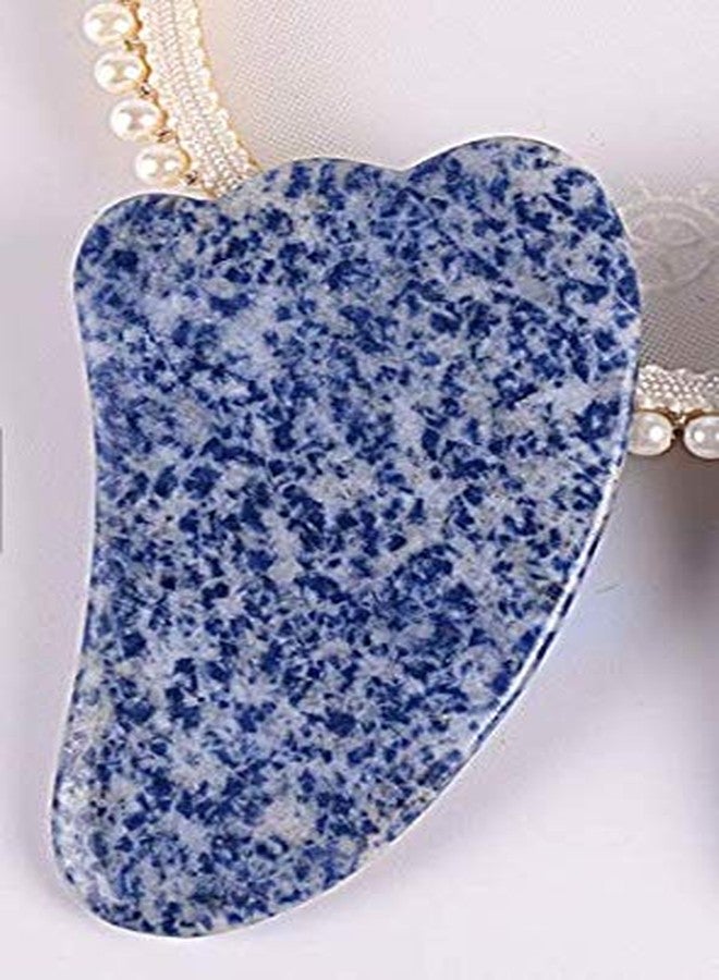 KANHA HANDICRAFT's SODA LITE Stone(3 Spike) Gua Sha Tool,Natural Healing Stone Gua Sha Tool for Facial Skincare,Lifting Your Face and Lymphatic Drainage.Size=3 inch - Image 1