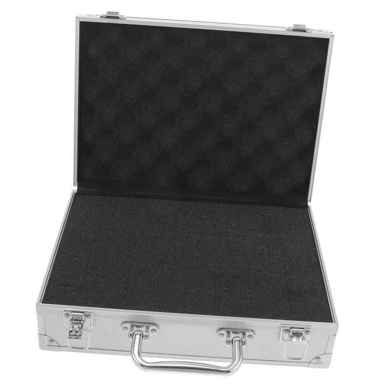 Silver Aluminum Tool Case Hard Briefcase Storage Box - Image 2