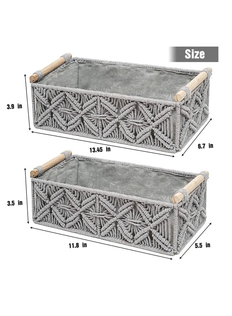 Storage Basket Boho Decor Basket for Organizing Countertop Woven Decor Basket Toilet Paper Basket Top Shelf Basket with Handle Bathroom Decor Bedroom Nursery Living Room Entry  - Image 3