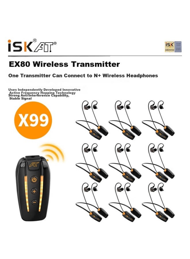 Isk Ex80 Professional Wireless Monitoring Headphones One-to-one In-ear Stereo Detachable Cable For Mobile Phone Computer Sound Card Singing Recording - Image 3