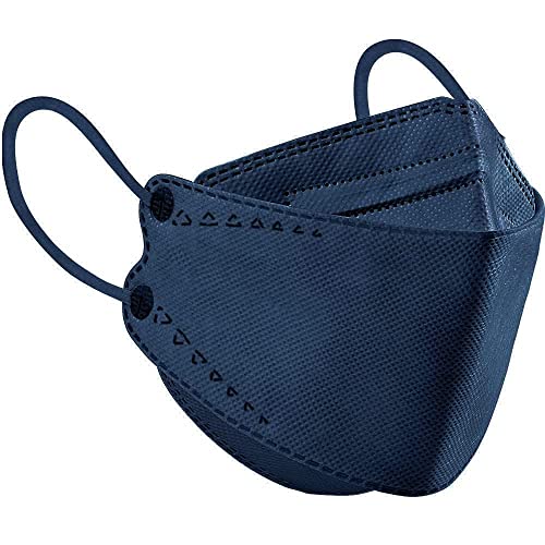 Gerlisay 60pcs KF94 Face Masks Adult 3D Fish Type Masks Face Mask 4-Ply Filter Non Woven Fabric Face Masks Black Navy 60Pcs - Image 3