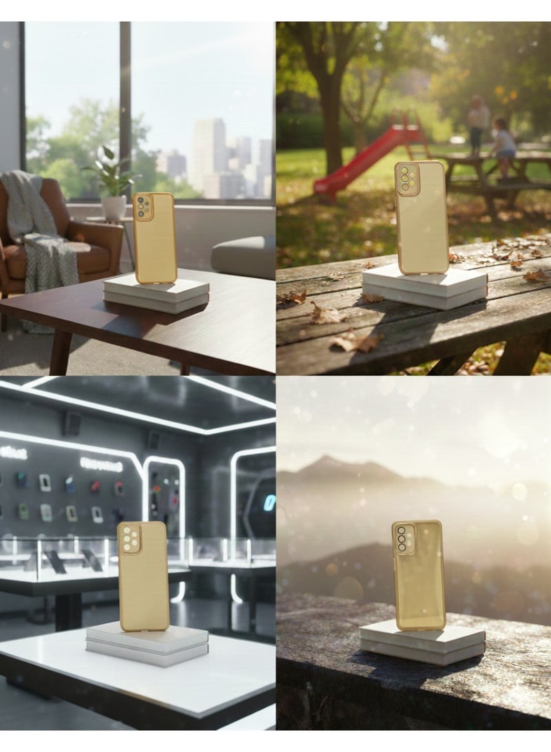 Grace Matte Finish Back Cover Case for Samsung A13 - Elegant Metallic Ribbon Design - Full Camera Protection & Non-Slip Grip - Image 2