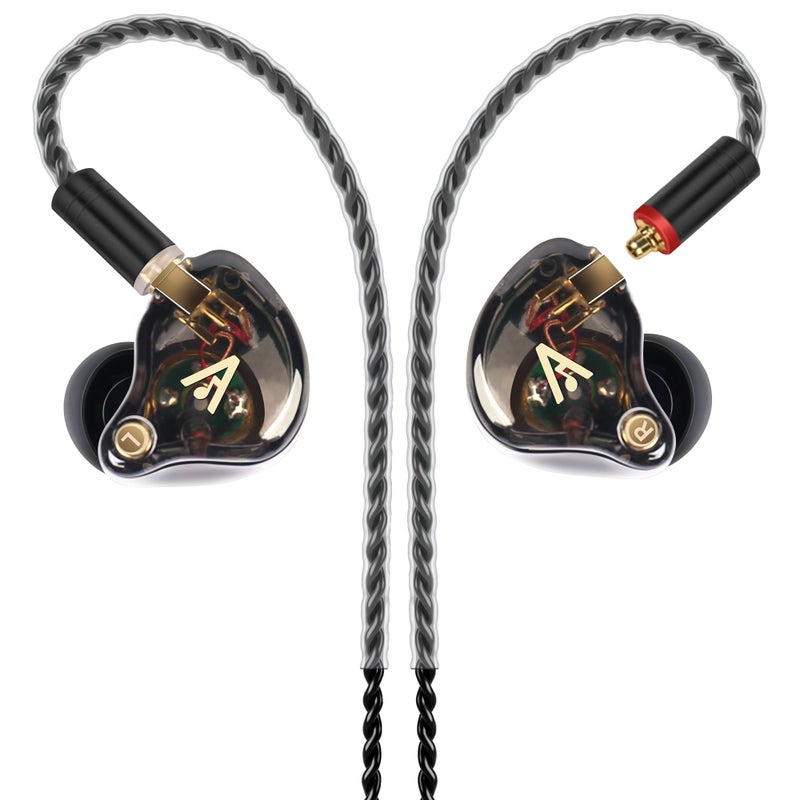 Audiovance Vibes 202 Wired Earbuds - HiFi in Ear Monitor Headphones â€“ Professional Noise Isolating Ear Buds - Clear Sound, Deep Bass & Comfort-Fit IEM Earphones - MMCX to 3.5mm, Silver Plated Cord, Carrying Case - Image 1