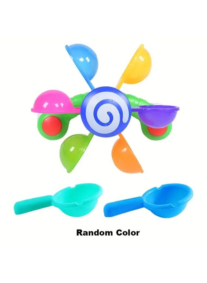 Kids Bath Toy Set with Water Windmill 2 Spoons Sensory Play Sprinkler Educational Bathtub - Image 1