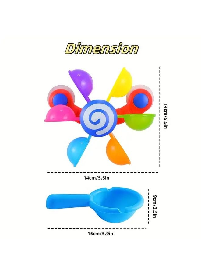 Kids Bath Toy Set with Water Windmill 2 Spoons Sensory Play Sprinkler Educational Bathtub - Image 3