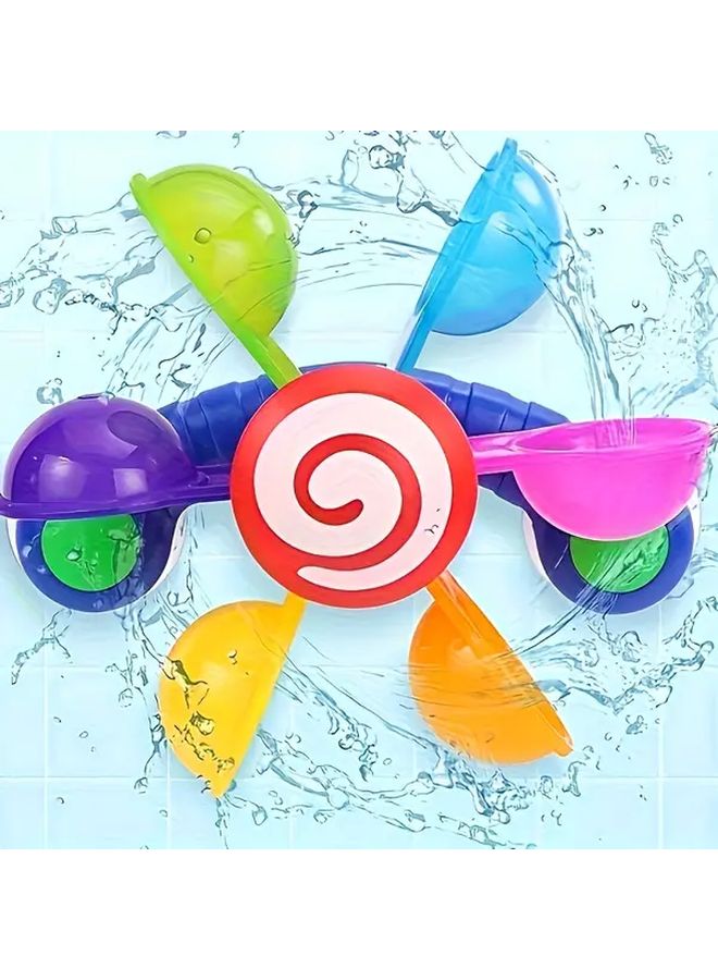 Kids Bath Toy Set with Water Windmill 2 Spoons Sensory Play Sprinkler Educational Bathtub - Image 2