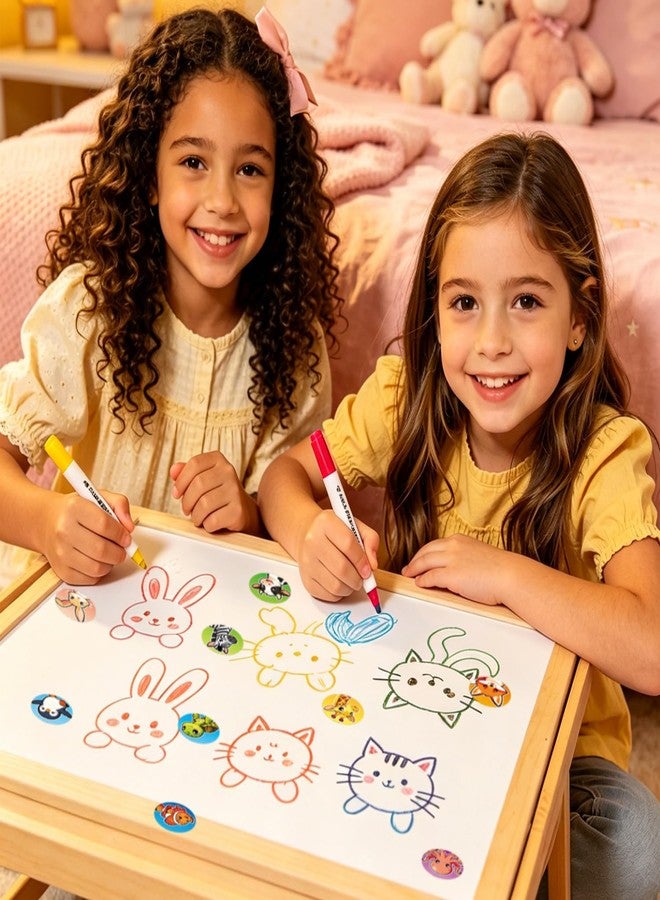 TQQBUU 1200 Pcs Round Animal Stickers for Kids, 1.5 Inch Classroom Stickers, 16 Designs Farm/Ocean/Wild Cute Animal Sticker for Kid Reward, School Supplies - Image 4