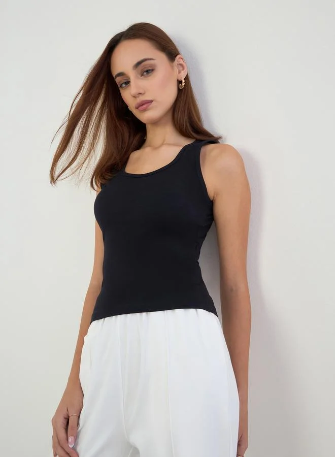 Styli Styli Black Fitted Tank