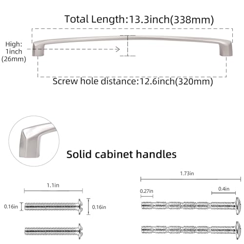 POVEFONK 6 Pack 1235 inch Brushed Satin Nickel Kitchen Cabinet Handles Cabinet Pulls Sliver Drawer Pulls Kitchen Cabinet Hardware Handles Dresser Handles - Image 3