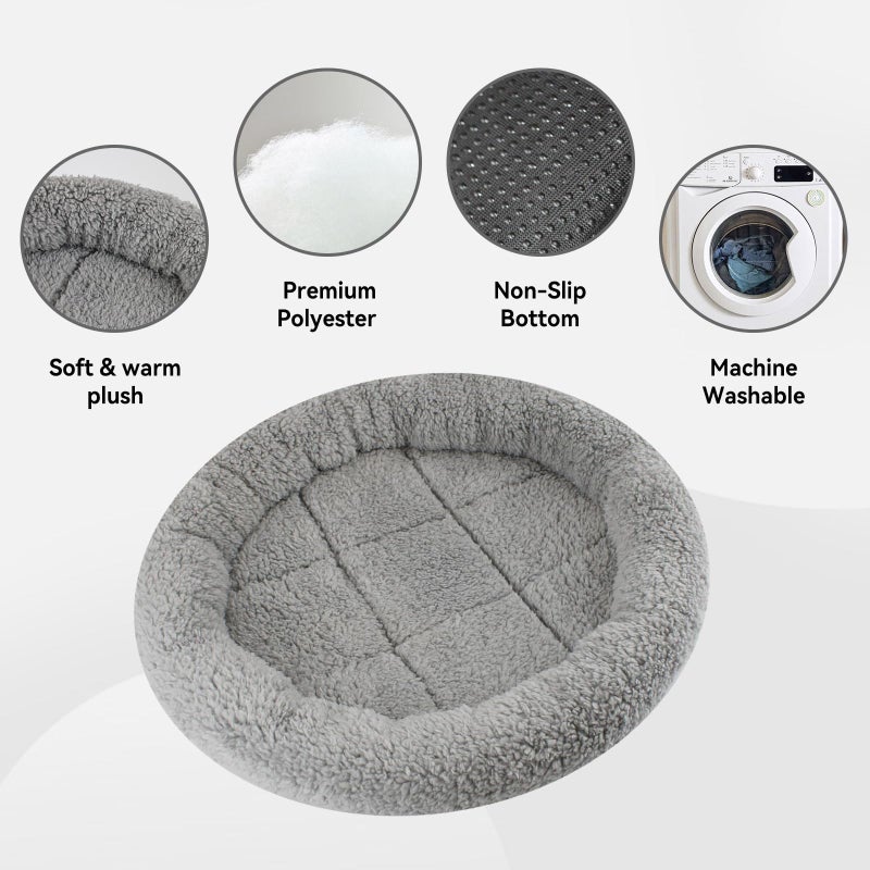 Billionchains Round Cat Bed Washable Cat Donut Bed with Non-Slip Bottom Comfortable Soft Pet Bed for Indoor Cats/Gray ï¼ˆDiameter: 15.75"ï¼‰ - Image 2