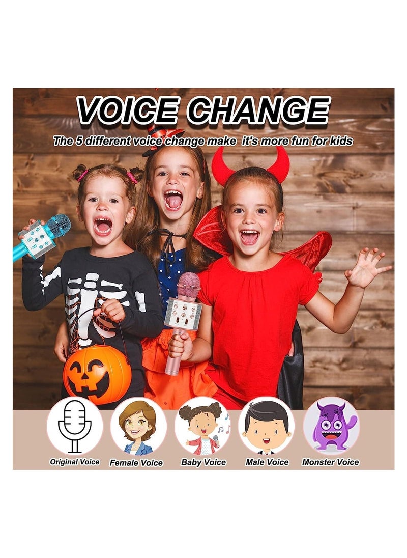 ELTRAZONE Toys For 7 8 9 10 11 Years Old Girls,Best Present Gifts For 6-15 Years Old Girl Boy,Bluetooth Wireless Karaoke Machine, Party Favor for Teen Boys Girls Toys Age 4-12 Gifts Toys for Teens Boy Rose Gold - Image 4