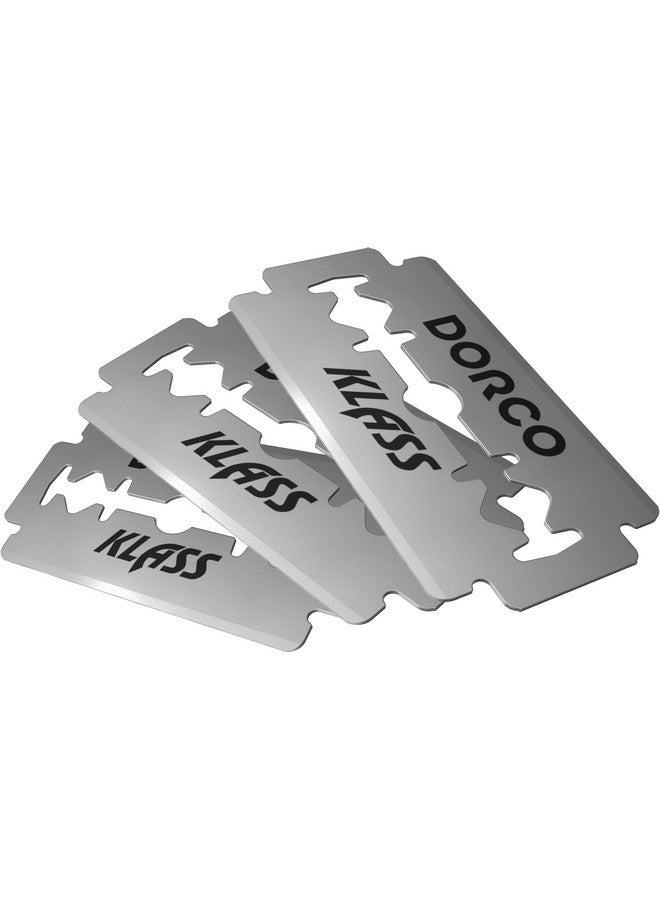 دروكو شفرات حلاقة مزدوجة الحافة من DORCO - شفرات حلاقة مطلية بالكروم والسيراميك لشفرات الحلاقة الآمنة وشفرات الحلاقة ذات الحافة المستقيمة - (50 قطعة) (عبوة من 3 قطع)، للرجال - Image 3