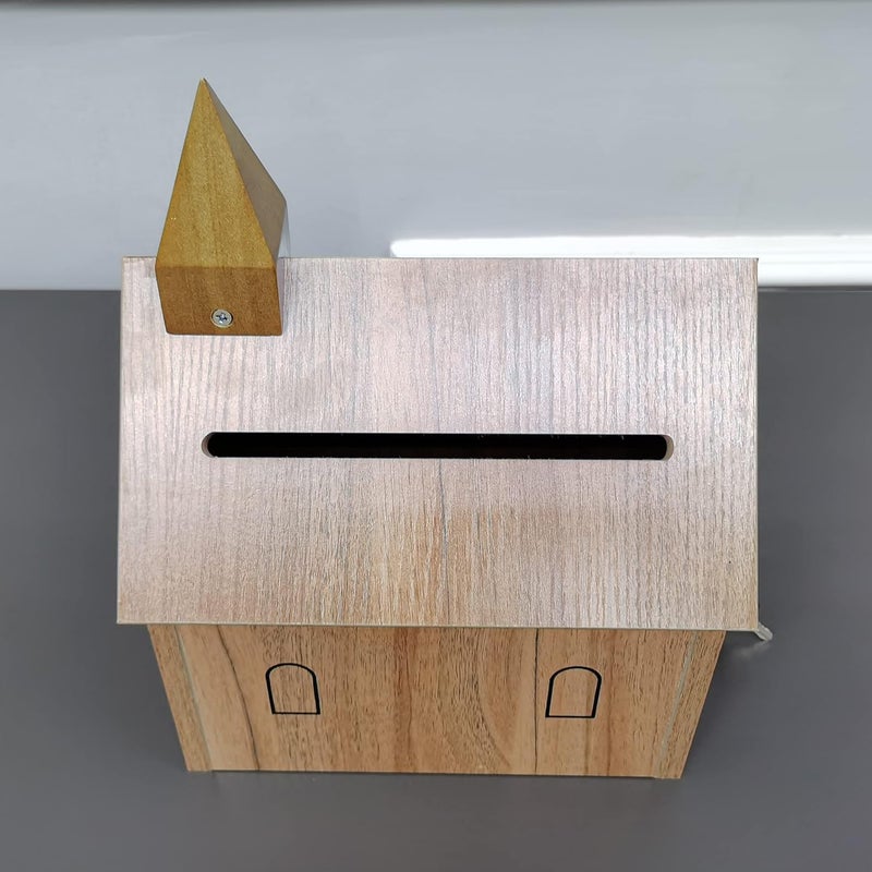 FixtureDisplays Church Box Collection Box Tithing  Offering Donation Box Overall Dimension Church House Shape 943 inches Wide x 671 inches deep x 12 inches Tall 21397SMALLNF - Image 2