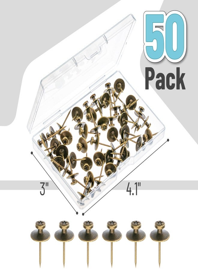 Mr. Pen- Double Headed Picture Hanging Nails, 50 Pack, Bronze, Picture Nails, Tacks for Wall Hangings, Wall Pins for Hanging, Wall Nails for Hanging, Thumb Tacks for Wall Hanging, Picture Hangers - Image 2