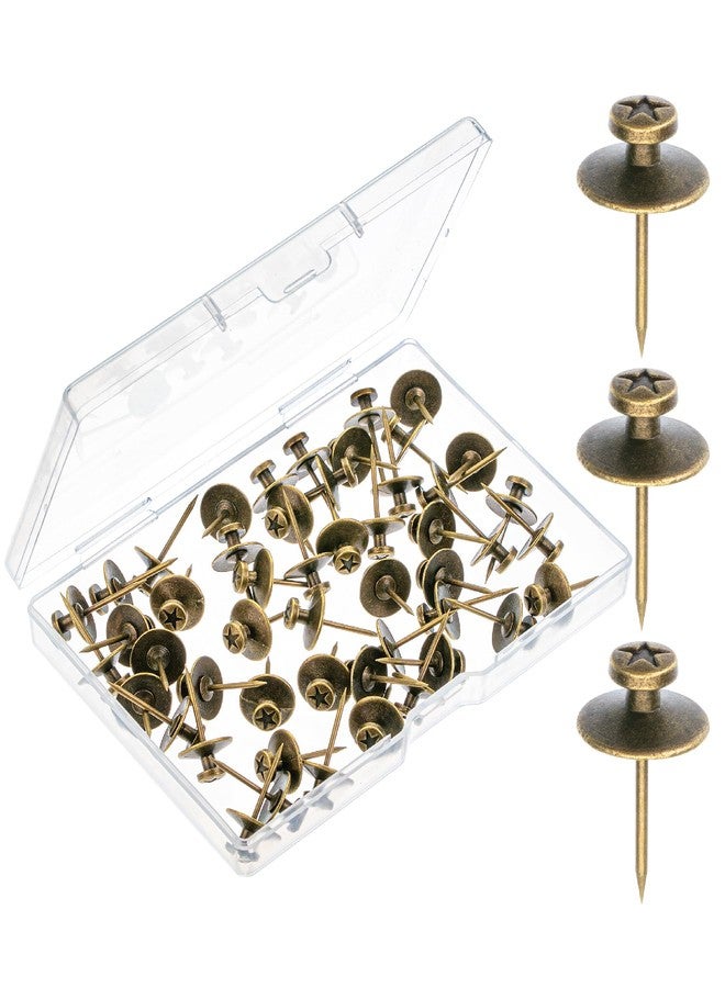 Mr. Pen- Double Headed Picture Hanging Nails, 50 Pack, Bronze, Picture Nails, Tacks for Wall Hangings, Wall Pins for Hanging, Wall Nails for Hanging, Thumb Tacks for Wall Hanging, Picture Hangers - Image 1