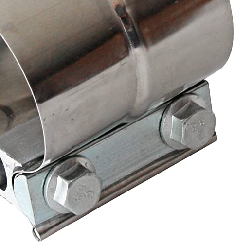 LEDAUT Exhaust Clamps Band Clamp 2.5" Lap Joint - Stainless Steel Lap Joint With 1 Block 4Pcs For 2.5" Od To 2.5" Id Exhaust Pipe, Muffler, Elbow And Exhaust Tubing Connection(4 Pack) - Image 4