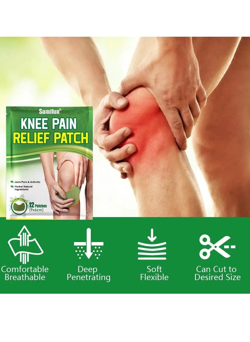 Sumifun Natural Knee Patch, Long Lasting Relief Self Heating Knee Pain, Wormwood Herbal Extract Joint Arthritis Sticker, Warming Herbal Plaster Pain Patches For Pain Relief Swelling Bone On Bone  - Image 3