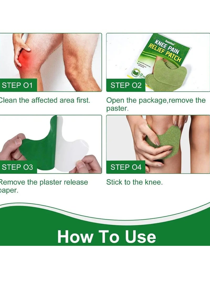 Sumifun Natural Knee Patch, Long Lasting Relief Self Heating Knee Pain, Wormwood Herbal Extract Joint Arthritis Sticker, Warming Herbal Plaster Pain Patches For Pain Relief Swelling Bone On Bone  - Image 5