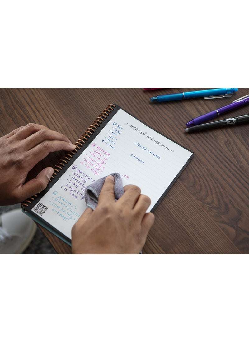 Rocketbook Rocketbook Smart Reusable Notebook - Dotted Grid Eco-Friendly Notebook with 1 Pilot Frixion Pen & 1 Microfiber Cloth Included - Infinity Black Cover, Mini Size (3.5" x 5.5")  - Image 2