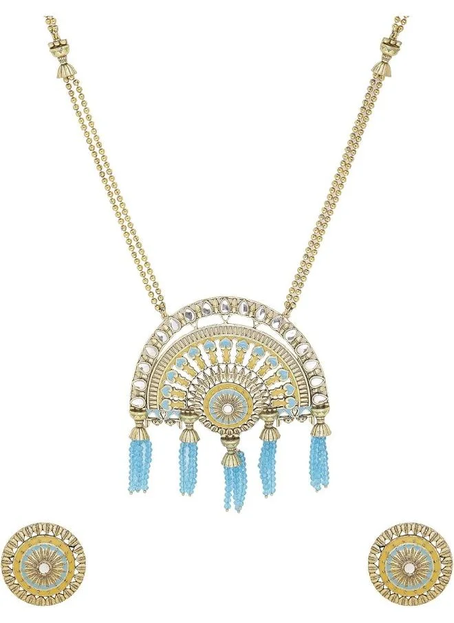 فويلا Gwalior Gold Toned Half-Dome Necklace Set