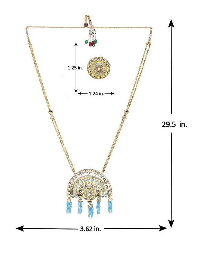 VOYLLA Gwalior Gold Toned Half-Dome Necklace Set  - Image 5