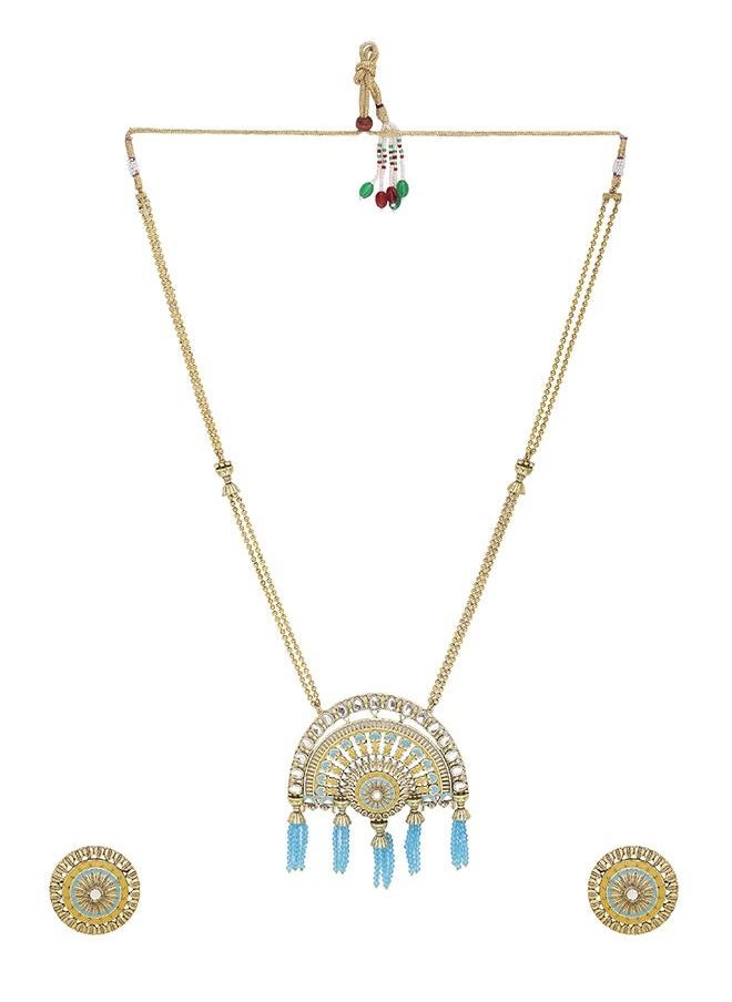 VOYLLA Gwalior Gold Toned Half-Dome Necklace Set  - Image 3