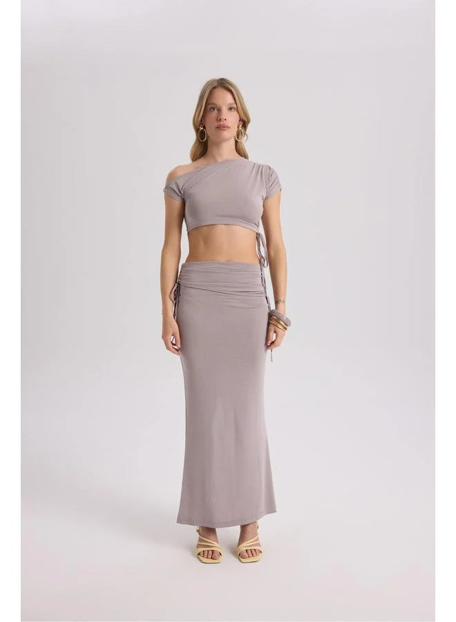 MAI STUDIOS CO. Ivan Ruffled Lilac Crop Skirt Set.