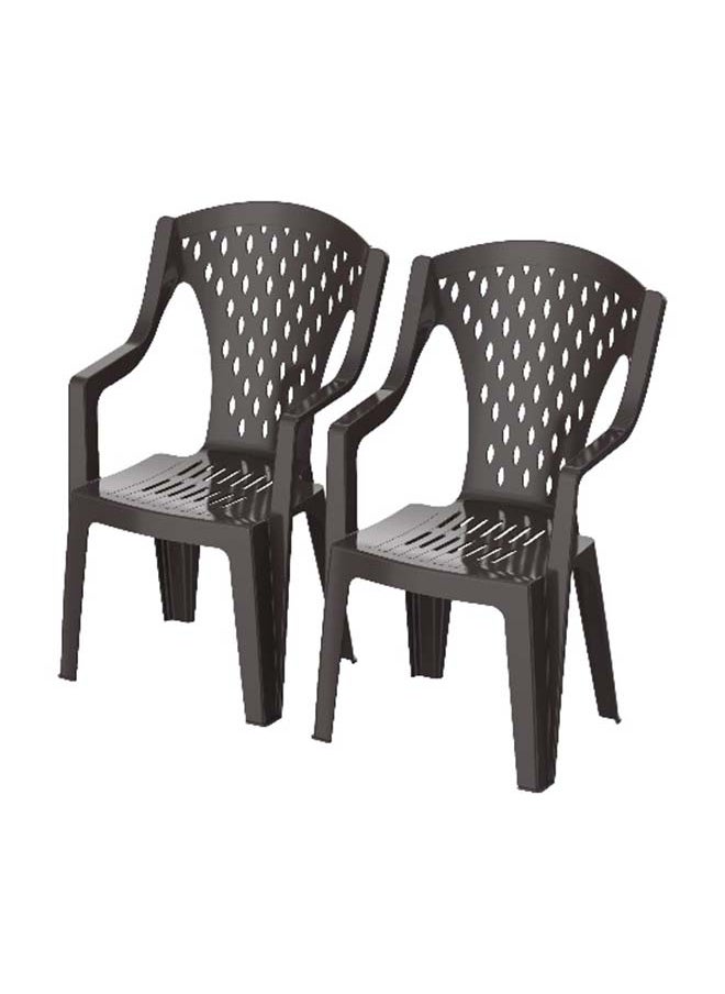 Cosmoplast طقم مكون من 2 كرسي ملكي بني داكن  - Image 1