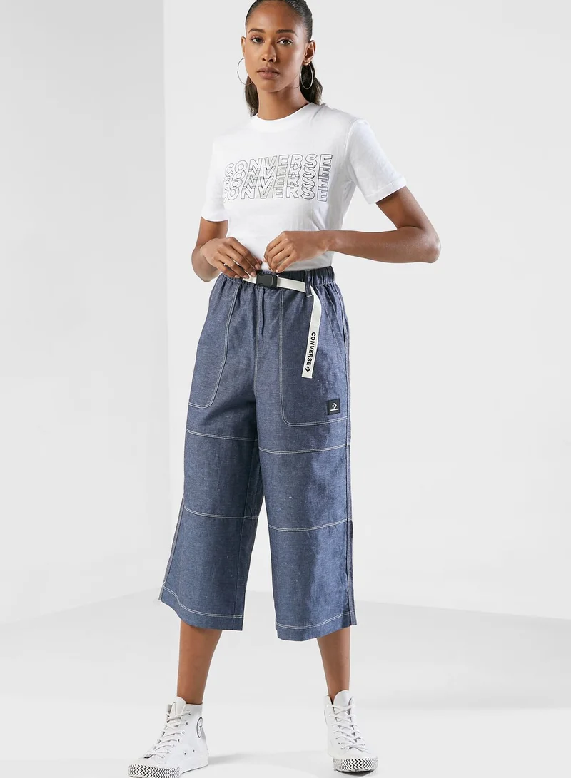 CONVERSE Chambray Culotte Pants