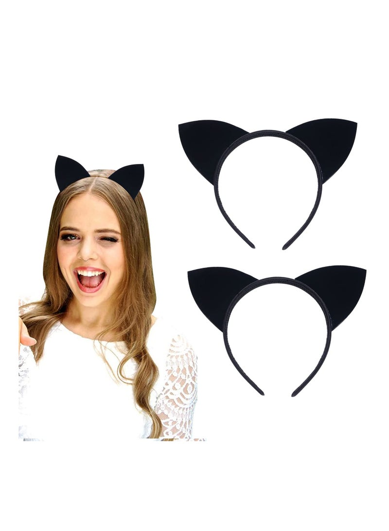 SYOSI رباط رأس آذان قطط، آذان قطط مصنوعة من قماش ناعم رباط رأس هالوين، رباط شعر أليس، ملحقات أزياء هالوين، زي أنيق للنساء والأطفال والفتيات، تنكر الأنيمي لحفلة تنكرية، كرة تنكرية (6 قطع) - Image 1