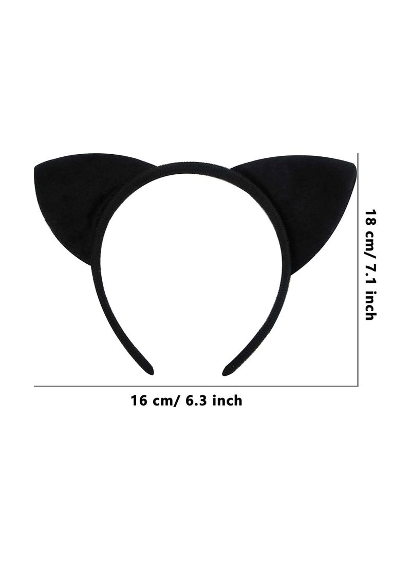 SYOSI رباط رأس آذان قطط، آذان قطط مصنوعة من قماش ناعم رباط رأس هالوين، رباط شعر أليس، ملحقات أزياء هالوين، زي أنيق للنساء والأطفال والفتيات، تنكر الأنيمي لحفلة تنكرية، كرة تنكرية (6 قطع) - Image 2
