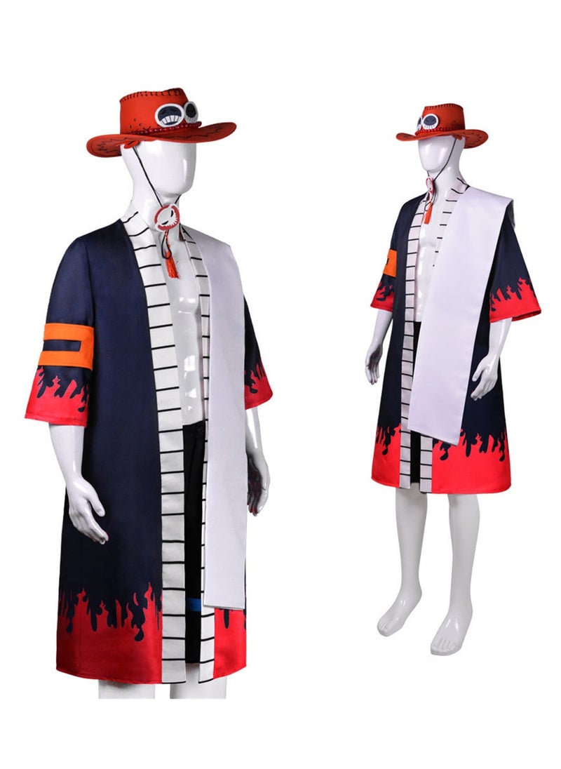 Generic - Anime One Piece cos suit Fire Fist Ace cosplay kimono full set of role-playing costumes Stage Dress Up Costume - Image 1