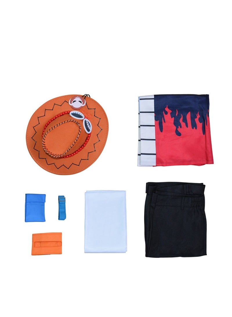 Generic - Anime One Piece cos suit Fire Fist Ace cosplay kimono full set of role-playing costumes Stage Dress Up Costume - Image 1