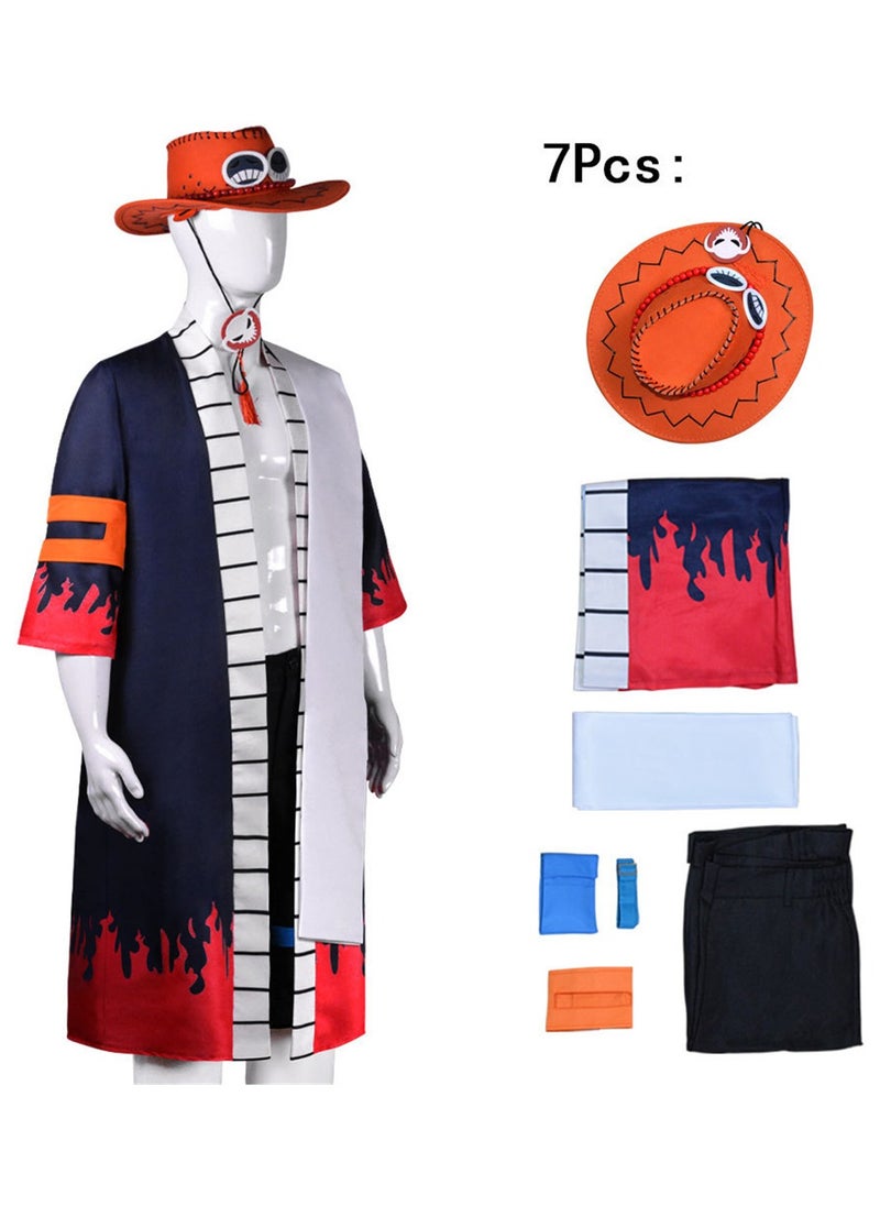 Generic - Anime One Piece cos suit Fire Fist Ace cosplay kimono full set of role-playing costumes Stage Dress Up Costume - Image 1