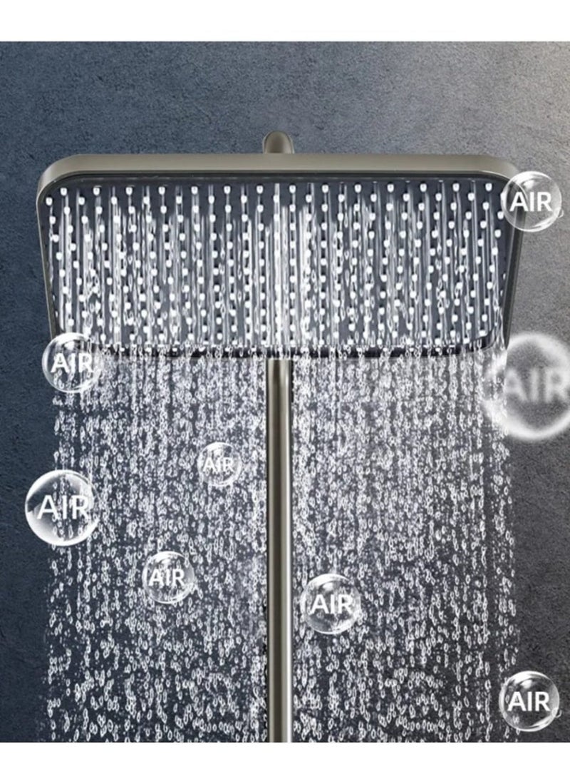 الفجر طقم دش حمام بيانو فاخر صناعة إيطالية لون كروم مع رأس علوي مربع ودش يدوي ونظام تحكم متعدد الوظائف - Image 4