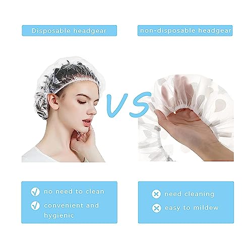 SNMMIFER Waterproof Disposable Shower Caps for Women (100 Pieces) - Image 3